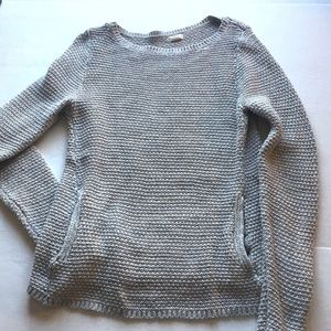 "Akini" Gray Knitted Long Sleeve Sweater (L)